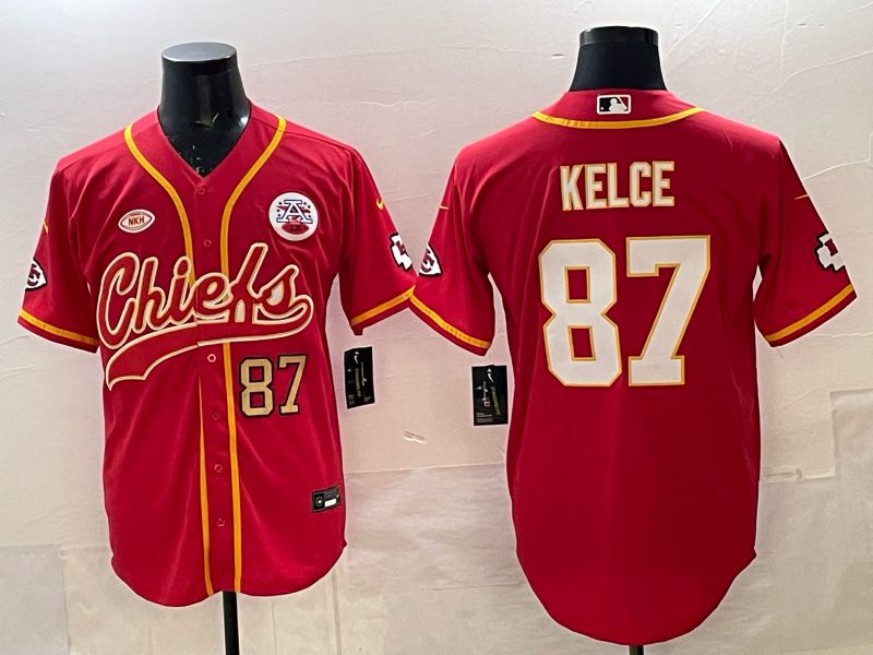Men 2025 Nike Kansas City Chiefs #87 Kelce Red 3th generation Joint Name Limited NFL Jersey 005